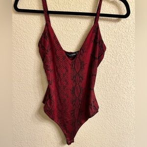 NWT Red Snakeskin Bodysuit